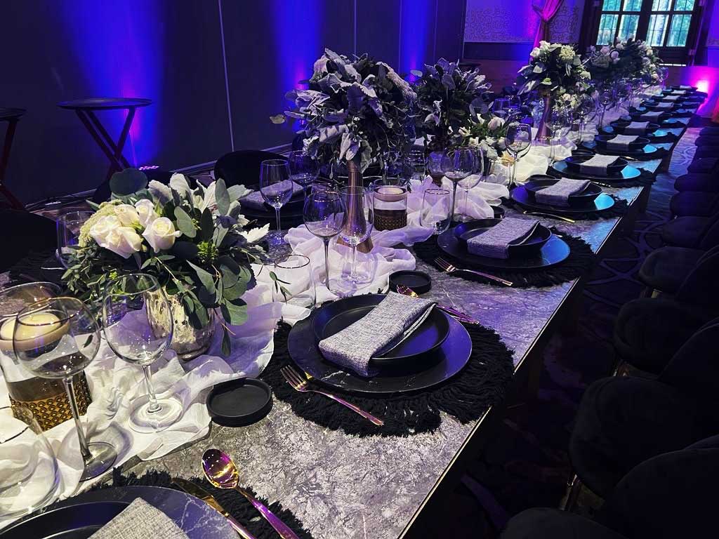 Montaje elegante para evento social